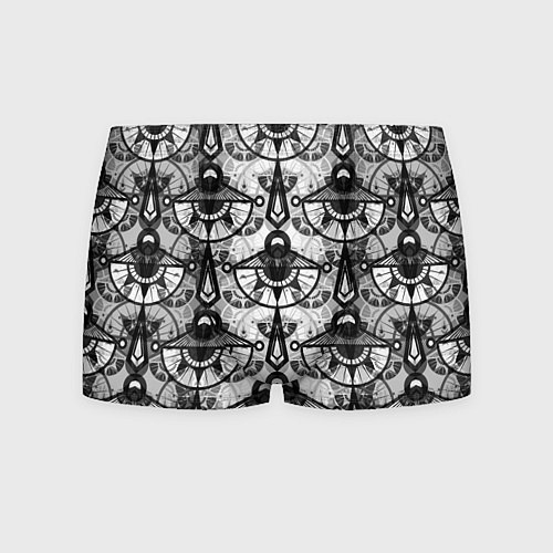 Мужские трусы В черно-серых тонах геометрический узор / 3D-принт – фото 1