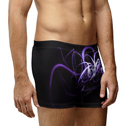 Трусы-боксеры мужские Неоновый узор - Фиолетовый, цвет: 3D-принт — фото 2