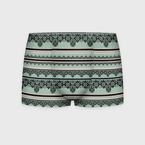 Мужские трусы Black lace черное кружево / 3D-принт – фото 1