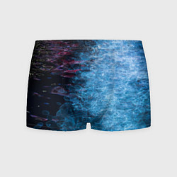 Трусы-боксеры мужские Неоновые волны на воде - Синий, цвет: 3D-принт