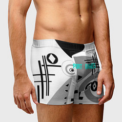 Трусы-боксеры мужские SPORT GAMES черно-белый абстрактный узор, цвет: 3D-принт — фото 2