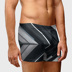 Трусы-боксеры мужские Абстрактные геометрические линии - Белый, цвет: 3D-принт — фото 2