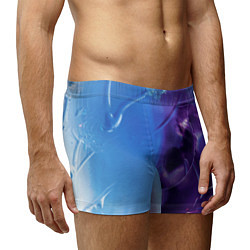 Трусы-боксеры мужские Абстрактные краски и тень - Синий, цвет: 3D-принт — фото 2