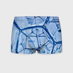 Трусы-боксеры мужские Абстрактная синяя ледяная броня, цвет: 3D-принт
