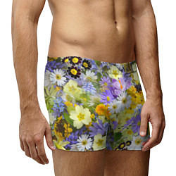 Трусы-боксеры мужские Цветочная летняя поляна, цвет: 3D-принт — фото 2