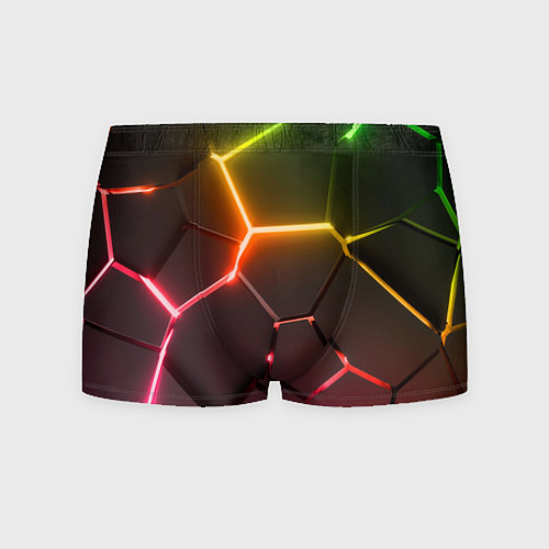 Мужские трусы Неоновые радужные плиты / 3D-принт – фото 1