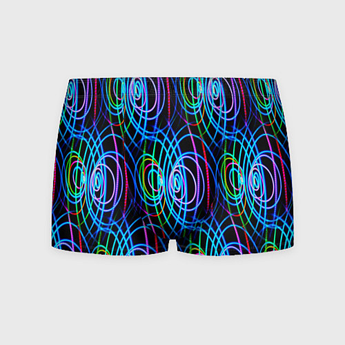 Мужские трусы Неоновые завитки / 3D-принт – фото 1