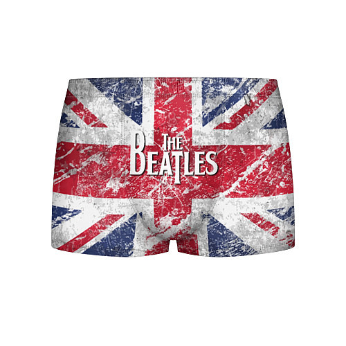 Мужские трусы The Beatles - лого на фоне флага Великобритании / 3D-принт – фото 1