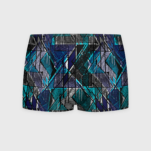 Мужские трусы Сине - черная гранжевая абстракция / 3D-принт – фото 1