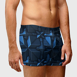 Трусы-боксеры мужские Синяя объёмная броня киборга, цвет: 3D-принт — фото 2