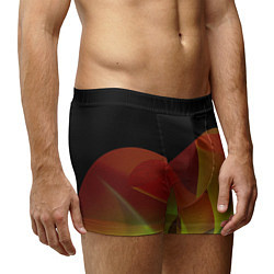 Трусы-боксеры мужские Абстрактная ассиметричная оранжевая волна, цвет: 3D-принт — фото 2