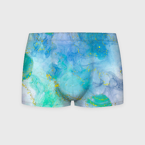 Мужские трусы Мраморная лазурь с золотыми прожилками / 3D-принт – фото 1