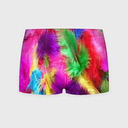 Трусы-боксеры мужские Яркие разноцветные перья, цвет: 3D-принт