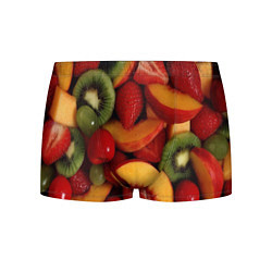 Трусы-боксеры мужские Фруктово ягодный фон, цвет: 3D-принт