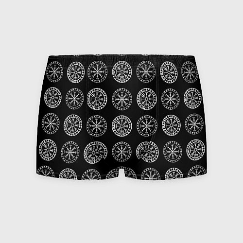 Мужские трусы Vegvisir and Aegishjalmur Helm of Awe Black / 3D-принт – фото 1