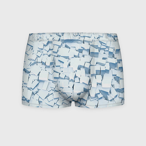 Мужские трусы Множество белых кубов в абстракции / 3D-принт – фото 1