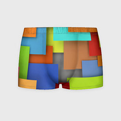 Трусы-боксеры мужские Разноцветные кубы, цвет: 3D-принт