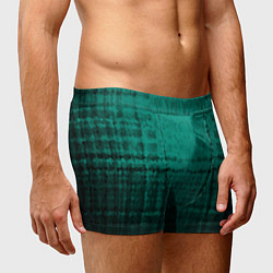 Трусы-боксеры мужские Мозаичный узор в черно -зеленых тонах, цвет: 3D-принт — фото 2