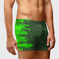 Трусы-боксеры мужские Зеленые плиты, цвет: 3D-принт — фото 2