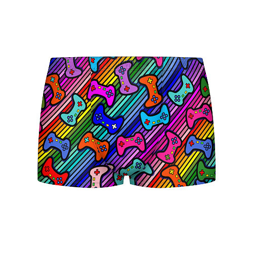Мужские трусы Многоцветные полоски с джойстиками / 3D-принт – фото 1