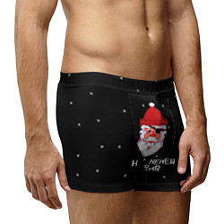 Трусы-боксеры мужские Дед мороз с повязкой, цвет: 3D-принт — фото 2