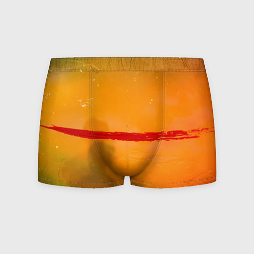 Мужские трусы Оранжевый туман и красная краска / 3D-принт – фото 1
