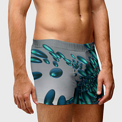 Трусы-боксеры мужские Абстрактные блестящие камни и серый фон, цвет: 3D-принт — фото 2