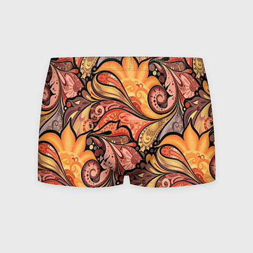 Мужские трусы Multicolored branching floral patterns / 3D-принт – фото 1