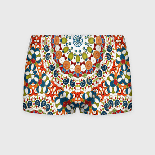 Мужские трусы Разноцветный этнический орнамент / 3D-принт – фото 1