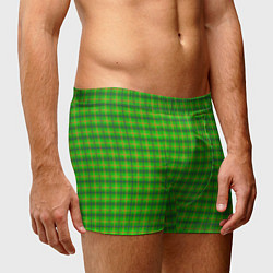 Трусы-боксеры мужские Шотландка зеленая крупная, цвет: 3D-принт — фото 2