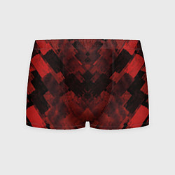 Трусы-боксеры мужские Полосы красные и чёрные, цвет: 3D-принт