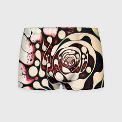 Мужские трусы Водоворот белых капель в бордовой жидкости