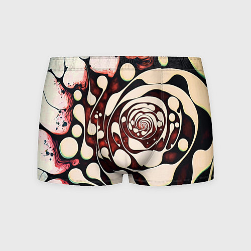 Мужские трусы Водоворот белых капель в бордовой жидкости / 3D-принт – фото 1