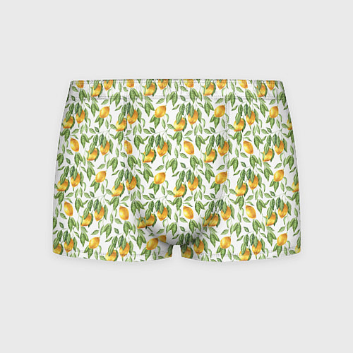 Мужские трусы Лимоны на ветках - паттерн / 3D-принт – фото 1