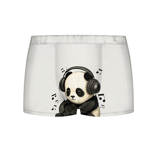 Мужские трусы Милая панда в наушниках / 3D-принт – фото 1