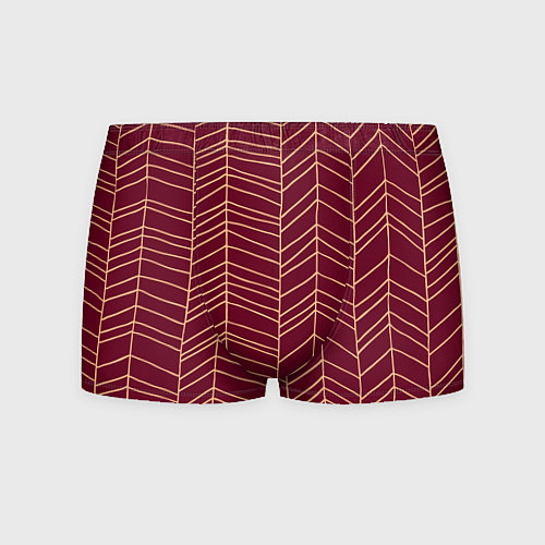 Мужские трусы Красный фон и пудровые линии паттерн / 3D-принт – фото 1