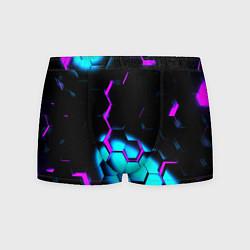 Трусы-боксеры мужские Неоновая броня fortnite, цвет: 3D-принт