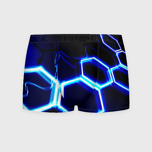 Мужские трусы Neon abstraction plates storm / 3D-принт – фото 1
