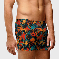 Трусы-боксеры мужские Живописные пятна на черном фоне, цвет: 3D-принт — фото 2