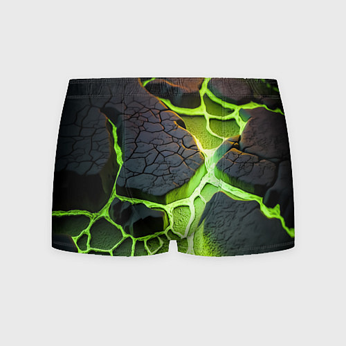 Мужские трусы Зеленая неоновая лава / 3D-принт – фото 1