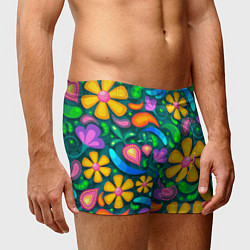 Трусы-боксеры мужские Мандала на энергию - цветы, цвет: 3D-принт — фото 2