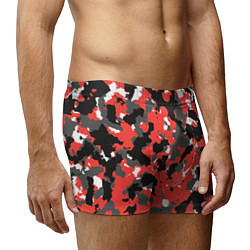 Трусы-боксеры мужские Красно-черный камуфляж, цвет: 3D-принт — фото 2
