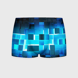 Трусы-боксеры мужские Неоновые кубы с подсветкой, цвет: 3D-принт