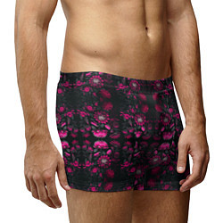 Трусы-боксеры мужские Ярко-розовые неоновые лилии, цвет: 3D-принт — фото 2