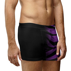 Трусы-боксеры мужские Фиолетовый с черными полосками зебры, цвет: 3D-принт — фото 2