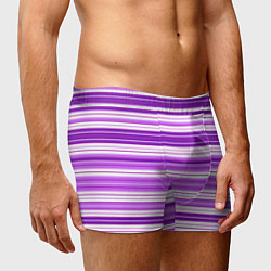 Трусы-боксеры мужские Фиолетовые полосы, цвет: 3D-принт — фото 2