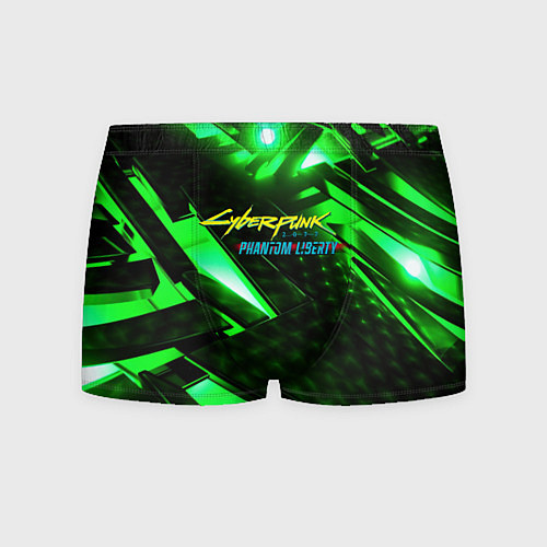 Мужские трусы Cyberpunk 2077 phantom liberty neon green / 3D-принт – фото 1