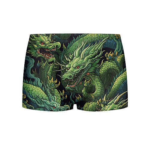 Мужские трусы Зеленые драконы: арт нейросети / 3D-принт – фото 1
