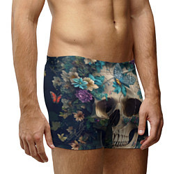 Трусы-боксеры мужские Цветочный скелет, цвет: 3D-принт — фото 2