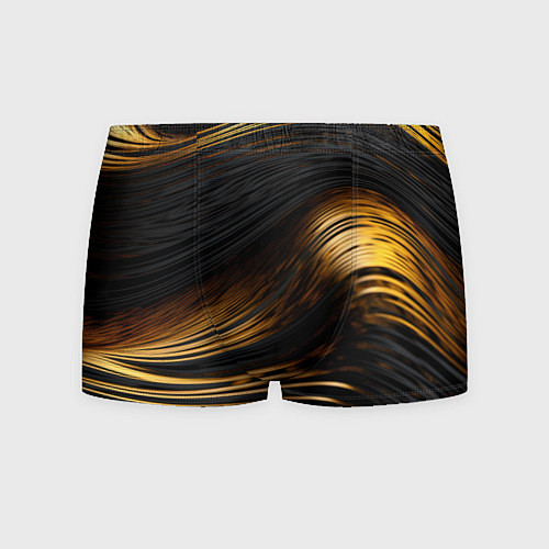 Мужские трусы Black gold waves / 3D-принт – фото 1